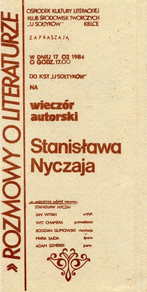 mhki mat 3967 4 zaproszenie na wieczow autorski stanislawa nyczaja