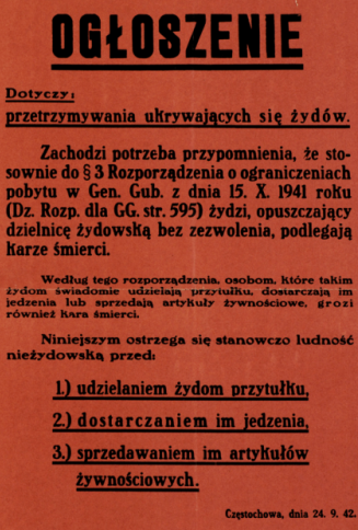 Narodowy Dzień Pamięci Polaków Ratujących Żydów pod okupacją niemiecką 2 obwieszczenie przyciete kopia
