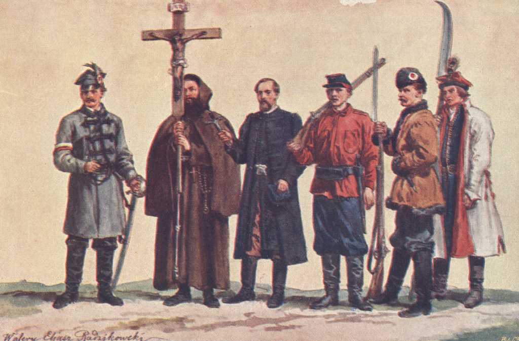 22 stycznia – 163. rocznica wybuchu Powstania Styczniowego 3 wizerunki powstancow styczniowych wg walerego e radzikowskiego piechota 1863