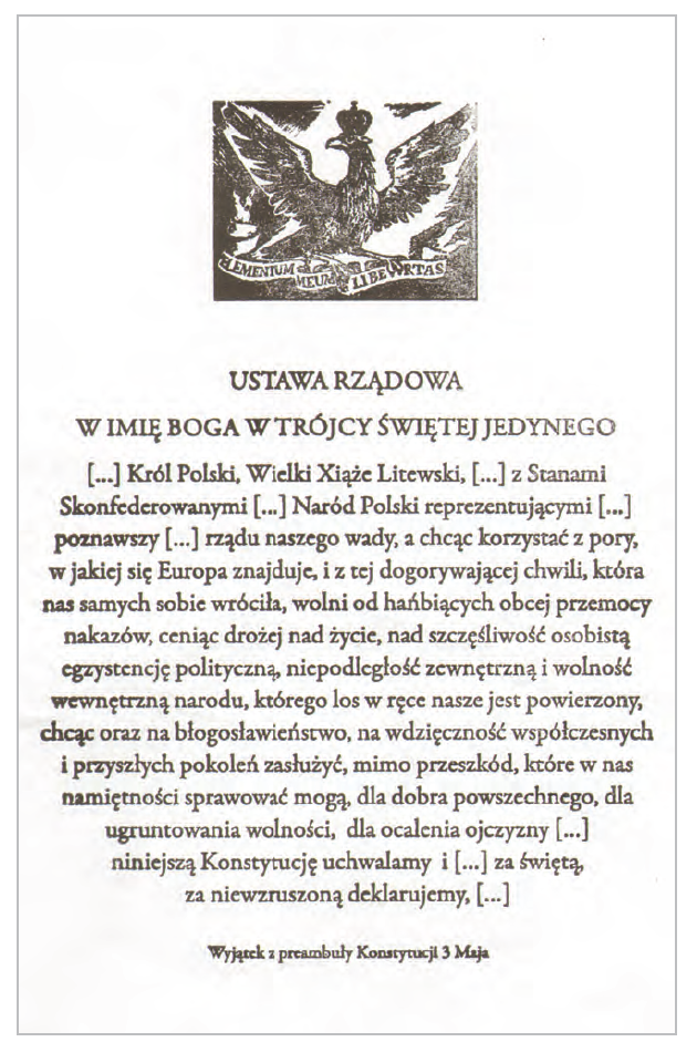 Święto Konstytucji 3 Maja 1791 r. 4 preambula
