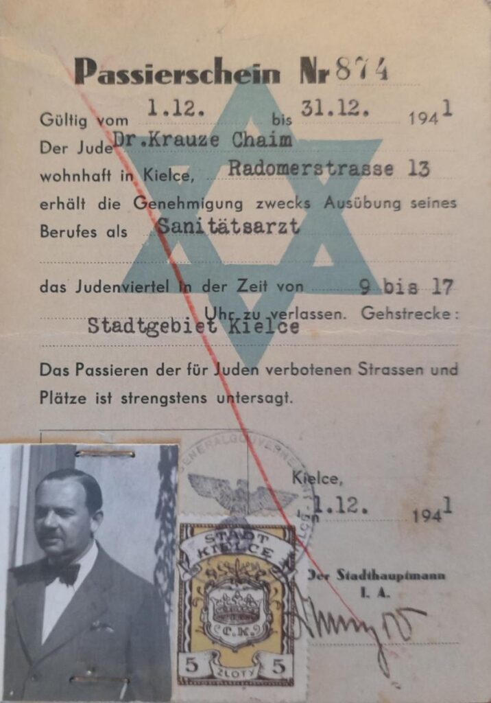 85. rocznica utworzenia getta w Kielcach 6 przepustka z getta