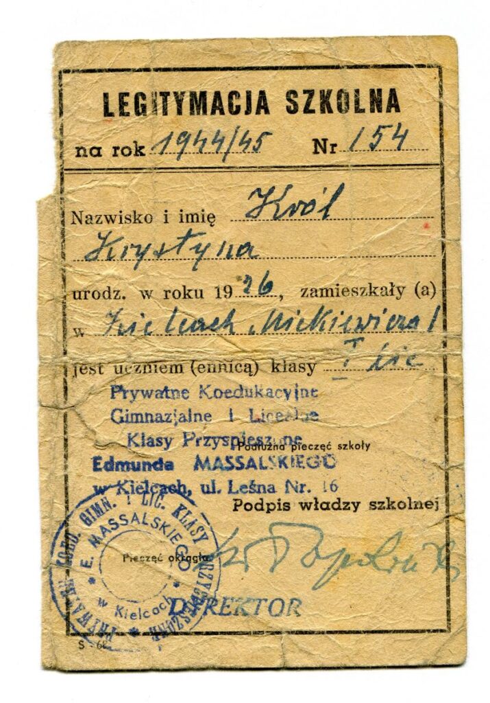 legitymacja szkolna krystyny krol 0