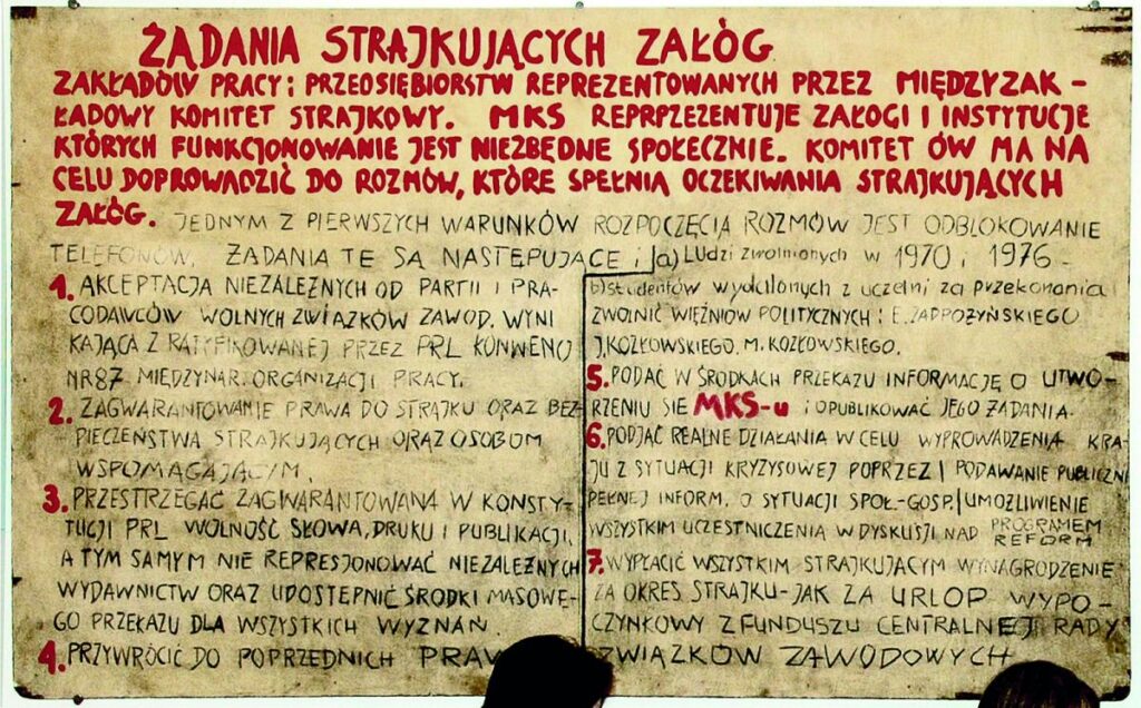 46. rocznica podpisania porozumień sierpniowych 3 tablica z 21 postulatami